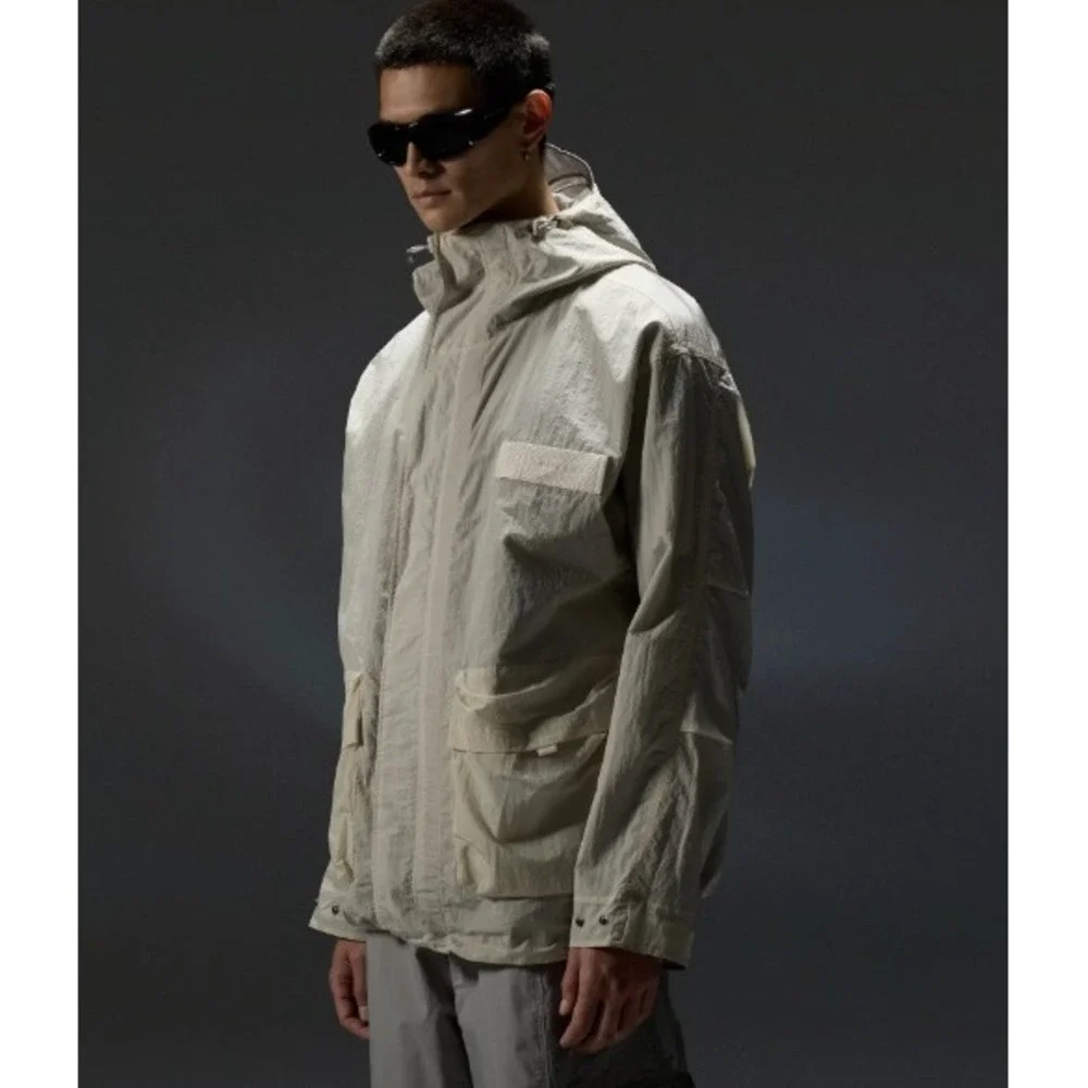 Oakley Reserve Momento Jacket Mist Grey Reversible Hooded Shell Mens L NEW